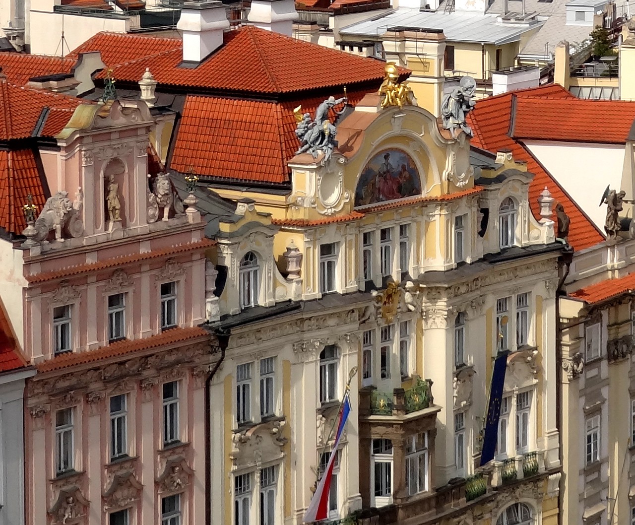 Prague facades old town